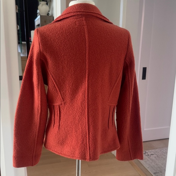 VIVIAN SHYU Boiled Wool Orange Blazer Jacket L - Picture 3 of 5